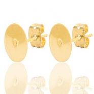 Onderdelen DQ metaal oorstekers 10mm Goud (nikkelvrij)
