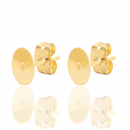 Onderdelen DQ metaal oorstekers 6mm Goud (nikkelvrij)