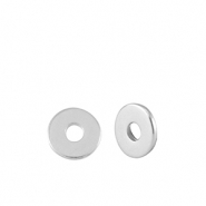 Kralen DQ metaal disc rondellen 4mm Antiek zilver (nikkelvrij)