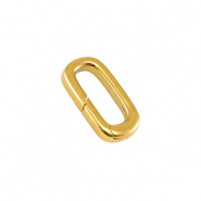 Onderdelen DQ metaal sleutelhanger ovaal 18mm Goud (nikkelvrij)