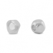Kralen DQ metaal cube Antiek zilver (nikkelvrij)