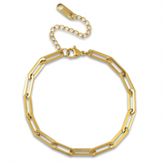 Roestvrij stalen (RVS) Stainless steel schakelarmbanden Gold