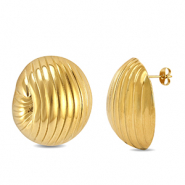 Roestvrij stalen (RVS) Stainless steel oorbellen / oorstekers Gold