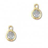 Hangers van Crystal glas rond Light grey-gold