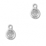 Hangers van Crystal glas rond Light grey-silver