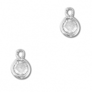 Hangers van Crystal glas rond Transparent-silver