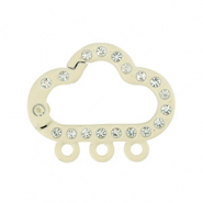 Gekleurde onderdelen sleutelhanger wolk met 3 ogen Off white