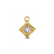 BY31&reg; Roestvrij stalen (RVS) Stainless steel bedels ruit Gold-light lilac