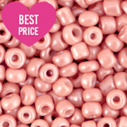 Glaskralen Rocailles 6/0 (4mm) Vintage pink