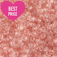 Glaskralen Rocailles 12/0 (2mm) Transparent light peach pink