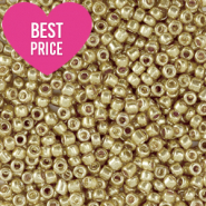 Glaskralen Rocailles 12/0 (2mm) Metallic shine gold champagne