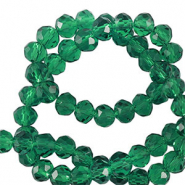 Top Facet kralen 6x4mm disc Petrol green