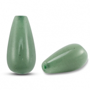Natuursteen kralen kwarts druppel Green