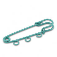 Gekleurde onderdelen sierspeld met 3 ogen Teal green