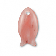 Natuursteen hangers kwarts vis Transparent coral red