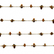 Roestvrij stalen (RVS) Stainless steel onderdelen jasseron tijgeroog irregular Gold-golden brown