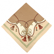 Sjaal met koorden Light brown-brown-red