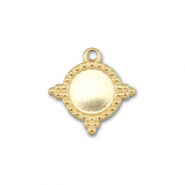 BY31&reg; Roestvrij stalen (RVS) Stainless steel bedels met setting voor SS16 flatback Gold