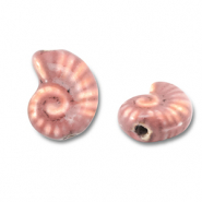 Kralen keramiek schelp Vintage pink