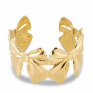 Roestvrij stalen (RVS) Stainless steel armbanden bangle strik Gold