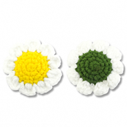 Gehaakte madelief White-yellow-green