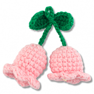 Gehaakte bloem Pink-yellow-green