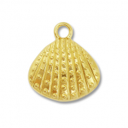 Roestvrij stalen (RVS) Stainless steel bedels schelp Gold