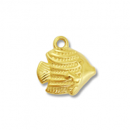 Roestvrij stalen (RVS) Stainless steel bedels vis Gold