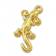 Roestvrij stalen (RVS) Stainless steel bedels hagedis Gold