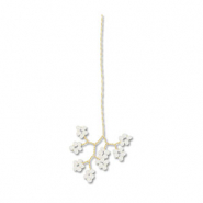 Hangers van glaskralen bloem Gold-white
