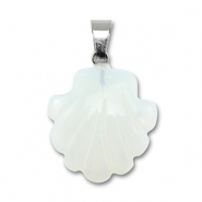 Natuursteen hangers glas schelp Transparent white