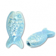 DQ Grieks keramiek kralen vis Light blue