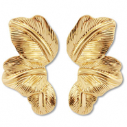 Trendy oorbellen blad Gold