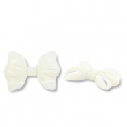 Schelp kralen strik Off white