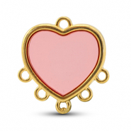 Bedels DQ metaal met 6 ogen Pink-Goud (nikkelvrij)