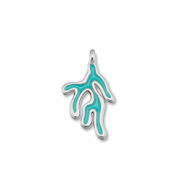 Bedels DQ metaal koraal Turquoise blue-Antiek zilver (nikkelvrij)