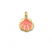 Bedels DQ metaal schelp Coral red-Goud (nikkelvrij)