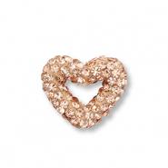 Acryl kralen met strass hart Peach