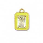 Brass TQ metaal bedels rechthoek Gold-neon yellow-light yellow
