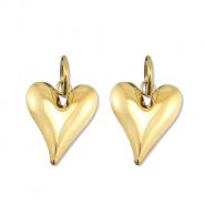 Roestvrij stalen (RVS) Stainless steel oorbellen hart Gold