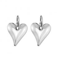 Roestvrij stalen (RVS) Stainless steel oorbellen hart Silver