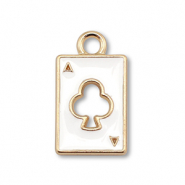 Bedels metaal enamel kaart Gold-white