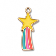 Bedels metaal enamel ster Gold-multicolour