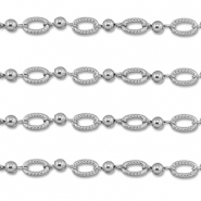 Roestvrij stalen (RVS) Stainless steel onderdelen jasseron ovaal met bal Silver