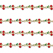 Roestvrij stalen (RVS) Stainless steel onderdelen jasseron kers Gold-red-green