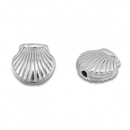 Roestvrij stalen (RVS) Stainless steel kralen schelp Silver