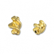 Roestvrij stalen (RVS) Stainless steel kralen twisted Gold