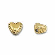 Roestvrij stalen (RVS) Stainless steel kralen hart Gold