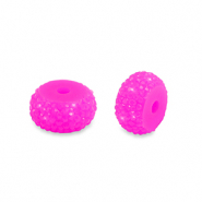 Resin kralen rondellen 12mm Magenta pink