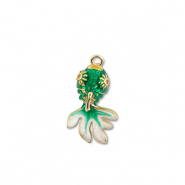 Eco-brass® metaal bedels vis Gold-green-white